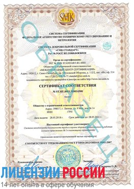 Образец сертификата соответствия Морозовск Сертификат OHSAS 18001